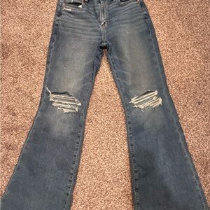 American Eagle Outfitters Distressed Wide Leg Jeans